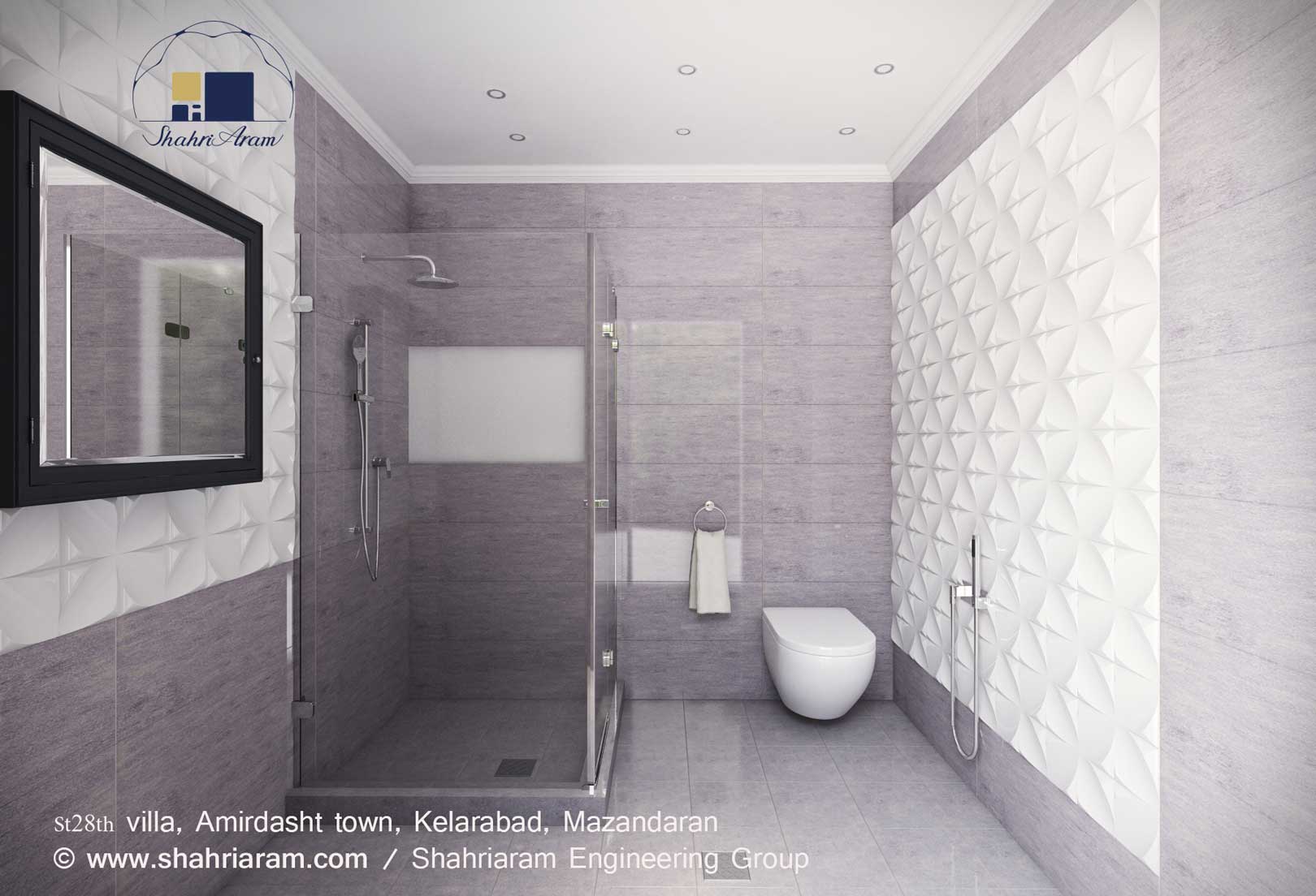 طراحی داخلی سرویس های بهداشتی ویلای کلاسیک شهرک امیردشت کلارآباد مازندران